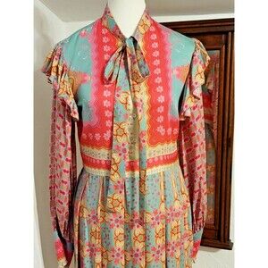 Siddhartha Bansal Indie Western Shirt Dress Mandarin Collar Ruffle Sleeve Maxi